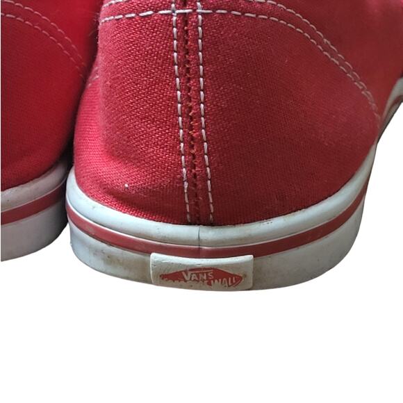 Vans TB4R Mens 6.5 Red Canvas Skate Shoes Skateboarding White Contrast Sole - Picture 10 of 10